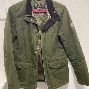 Green cotton Barbour jacket, US size 4
